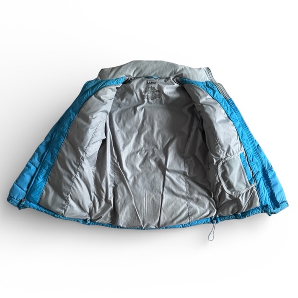 LL Bean Goose Down Puffer Jacket Insulated Warm Winter Coat Outdoor Blue Small - Picture 5 of 8